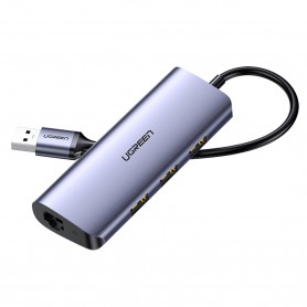 UGREEN - UGREEN USB-C to 3*USB 3.0 A HUB+ Gigabit Converter Hub - USB adapters - UG-60717
