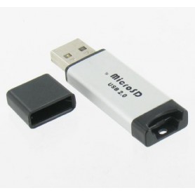 Micro SD USB reader-writer silver microSD, MicroSDHC, T-Flash, Micro MMC