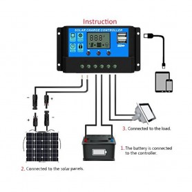 Oem - 50A DC 12V - 24V PWM Solar charge controller with LCD and 5V USB - Solar controller - AL130-50A