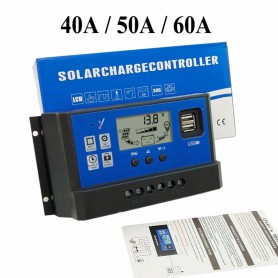 Oem - 50A DC 12V - 24V PWM Solar charge controller with LCD and 5V USB - Solar controller - AL130-50A