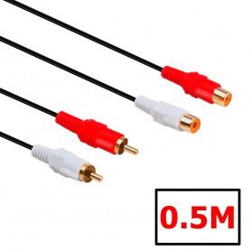 Oem, 2 RCA Male to Female stereo audio extension cable, Audio cables, YPC505-AL-CB
