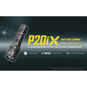 NITECORE - Nitecore P20iX Tactical flashlight rechargeable including 5000mAh Nitecore 21700i battery - Flashlights - MF-P20IX