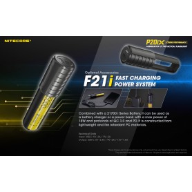 NITECORE - Nitecore P20iX Tactical flashlight rechargeable including 5000mAh Nitecore 21700i battery - Flashlights - MF-P20IX