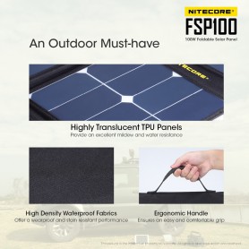 NITECORE, NITECORE FSP100 100W foldable Solar Panel, Solar Adventure, MF-FSP100