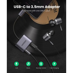 UGREEN - UGREEN 2in1 USB-C / USB C / USB to to 3.5mm and USB-C Adapter - Audio adapters - UG-60164