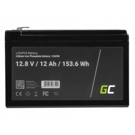 Green Cell - Green Cell LiFePO4 12.8V 12Ah battery for solar panels and campers - LiFePO4 battery - GC108-LPO12AH