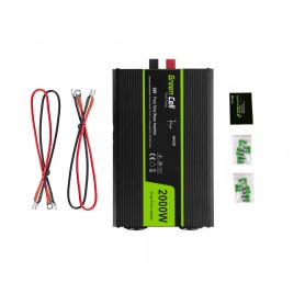 Green Cell - 2000W DC 24V to AC 230V with USB Current Inverter Converter - Pure/Full Sine Wave - Battery inverters - GC162-INV20