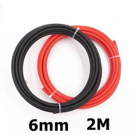 Elettro Brescia - 6mm2 Solar Wire - Red or Black - 2 Meter - Cabling and connectors - 6MM-2M-CB