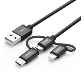 UGREEN - USB 2.0 A To Micro USB+Lightning+Type C (3 in 1) Cable - USB to USB C cables - UG-80326-CB