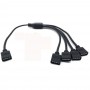 Oem, 1 to 4 Way 4 Pin 10mm RGB Female Connector Splitter Cable - Black, LED connectors, LSCCW0153