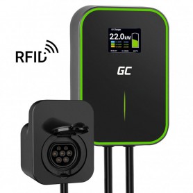 Green Cell - GREEN CELL EV Wallbox PowerBox 22kW RFID charger with Type 2 socket for charging electric cars and Plug-In hybri...