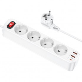 HOCO - HOCO 4000W high power 1.8m extension socket, 4 EU-sockets + Type-C PD20W + 2xUSB 18W output - Plugs and Adapters - H46...