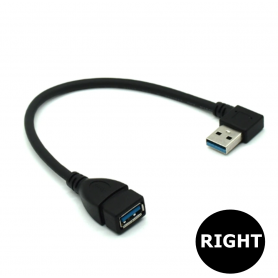 Oem - USB 3.0 Male-Female 90 Degree Extension Cable Adapter 20cm - USB adapters - AL242-CB