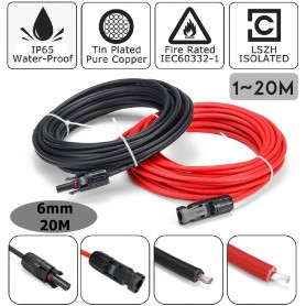 Oem - MC4 4-10mm 2-20m MC4 Single End Male-Female Cable 2 Pieces - Solar accessoires - Cabling and connectors - ET001-CB