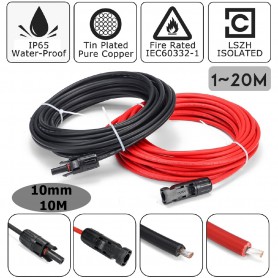 Oem - MC4 4-10mm 2-20m MC4 Single End Male-Female Cable 2 Pieces - Solar accessoires - Cabling and connectors - ET001-CB