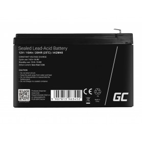 Green Cell, Green Cell 12V 10Ah 10000mAh F1 (4.74mm) VRLA AGM Battery, Battery Lead-acid , GC364-AGM48
