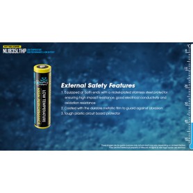 NITECORE - Nitecore NL1835LTHP 3500mAh 8A specially for Cold Weather Low Temperature High Performance - Size 18650 - MF019
