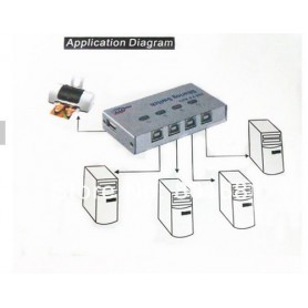 Oem, 4 Port USB2.0 USB Hub Auto Sharing Switch Box AL140, Ports and hubs, AL140