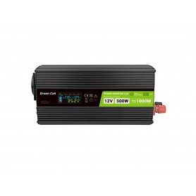 Green Cell, GREEN CELL Smart LCD 500W 12V DC to 230V AC with USB QC3.0 Battery Inverter Pure Sinusoid, Battery inverters, GC381
