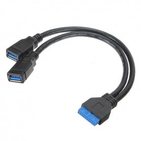 Oem - USB 3.0 Pinheader 20 Pin to Dual USB 3.0 Female AL668 - USB adapters - AL668