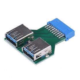 Oem - USB 3.0 Pinheader F 19pin to Dual USB 3.0 Female AL670 - USB adapters - AL670
