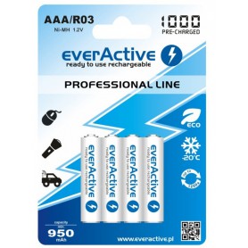 EverActive, everActive Ni-MH R03 AAA 950mAh Professional Line, Size AAA, BL168-CB