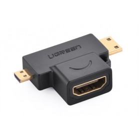 UGREEN - Mini+Micro-HDMI Male to HDMI Female Straight Adapter UG053 - HDMI adapters - UG053