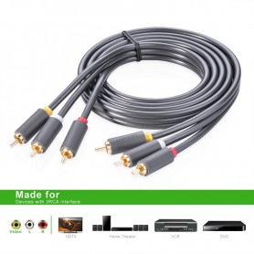 UGREEN, 3 RCA to 3 RCA Audio Cable Male to Male Aux Cable, Audio cables, UG175-CB