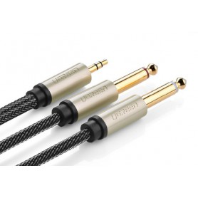 UGREEN - 3.5mm Audio Jack to 2 x 6.35mm Jack Y-Cable Splitter - Audio cables - UG206-CB