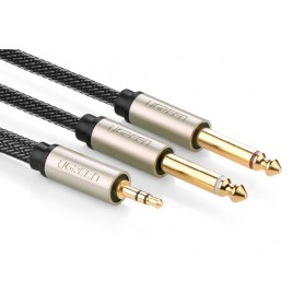 UGREEN, 3.5mm Audio Jack to 2 x 6.35mm Jack Y-Cable Splitter, Audio cables, UG206-CB