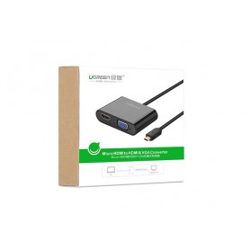 UGREEN - Micro HDMI to HDMI and VGA Converter Adapter - HDMI adapters - UG290-CB